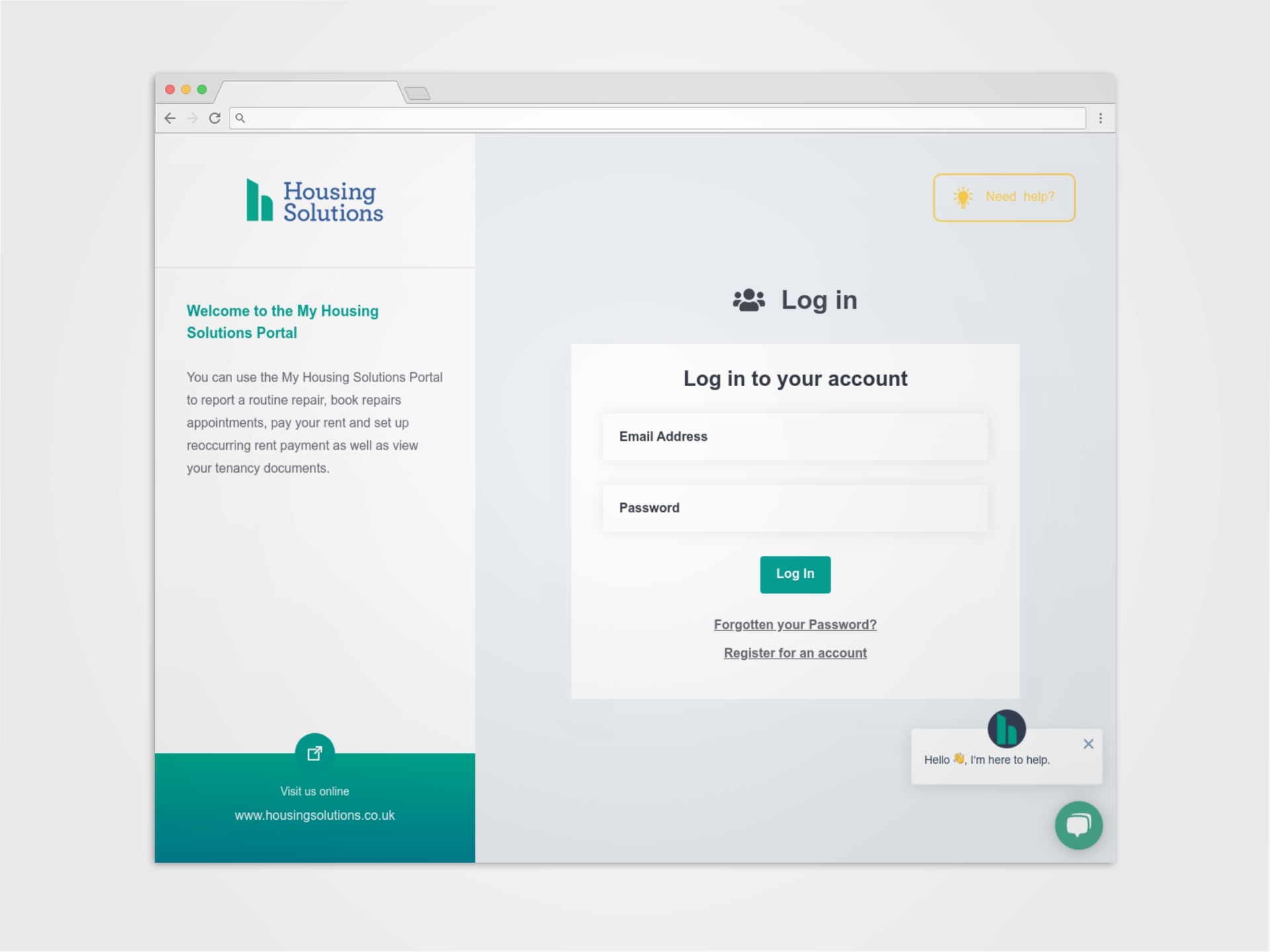 Housing Solutions site, portal & chatbot by Prodo
